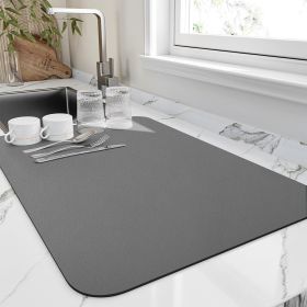 HotLive Dish Drying Mat for Kitchen Counter, Heat Resistant Drainer Mats with Non-slip Rubber Backed, Hide Stain Kitchen Super Absorbent Draining