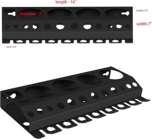 Bottle Storage Rack, Detailing Brush Organizer, Spray Bottle Storage Rack, 3/8" Air Tool Holder, for Garage and Workspace (1pc-Black)