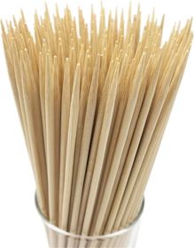 10" Natural Bamboo Skewers Sticks for Appetiser, Fruit, Cocktail, Kabob, Chocolate Fountain, Grilling, Barbecue, Kitchen
