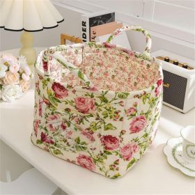 Fabric Storage Basket, Large Capacity Laundry Basket, 12.2'' x 10.23'' x 10.23'' Collapsible Laundry Hamper with Easy Carry Handles (size: White  L)